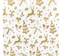 Скатерть VILINA 012-1 полиэтилен Праздник белая 132x270 см подарки золотые 7253-SK-04PO-W-GO-012-1