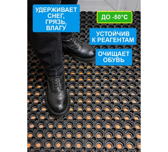 Ячеистый грязесборный коврик QUINGDAO TOPLIT 80х120х2.2 см ячейка_80х120