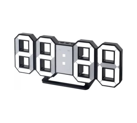 Часы-будильник Perfeo LED LUMINOUS, черный корпус, белая подсветка 30010065