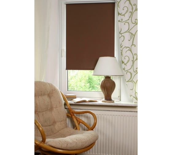 Рулонная штора PRAKTO Blackout Silver 70х160 см, шоколад 7794694