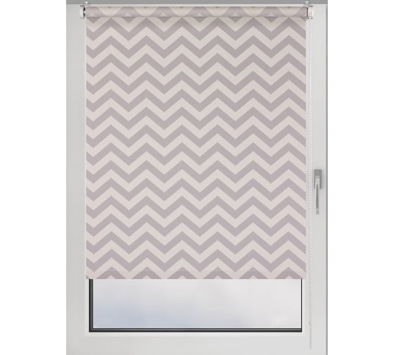 Рулонная штора PRAKTO Print Зигзаг 70х160 см, серый 7791488 1