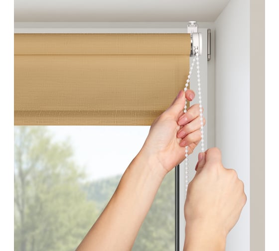 Рулонная штора PRAKTO Shantung 100х160 см, бежевый 7792966
