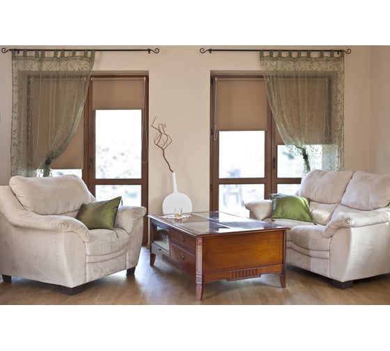 Рулонная штора PRAKTO Shantung 100х160 см, бежевый 7792966