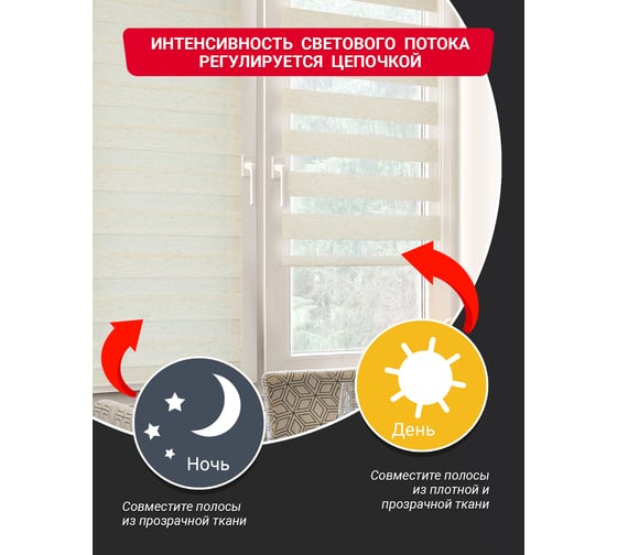 Рулонная штора Delfa день-ночь Натур под лен А608 50/160