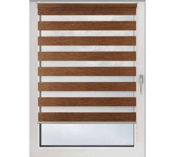 Рулонная штора PRAKTO Day&Night 80х150 см, коричневый 17119403 1