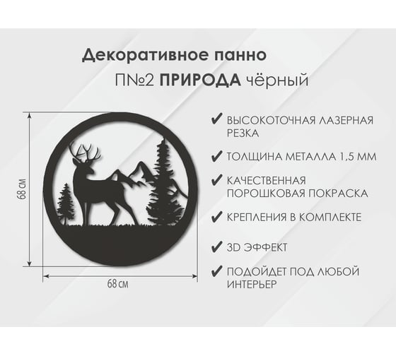 Панно Природа П2, Черный Глазовский завод металлоизделий ФОРВАРД-МЕБЕЛЬ 102106