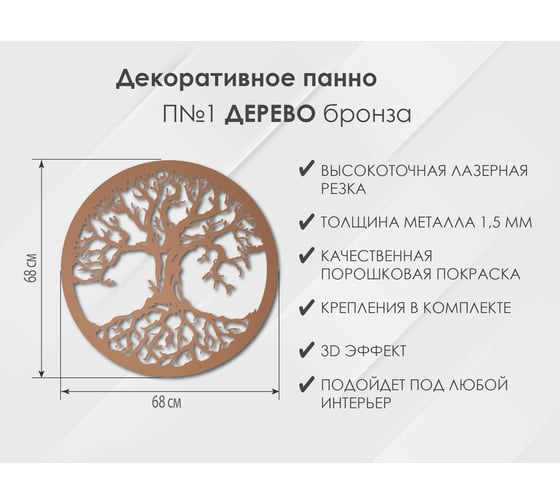 Панно Дерево П1, Бронза Глазовский завод металлоизделий ФОРВАРД-МЕБЕЛЬ 102105