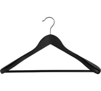 Анатомическая деревянная вешалка-плечики с перекладиной Attache черная, размер 48-50 280423