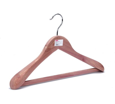 Анатомическая деревянная вешалка-плечики с перекладиной Attache натуральная, размер 48-50 630098