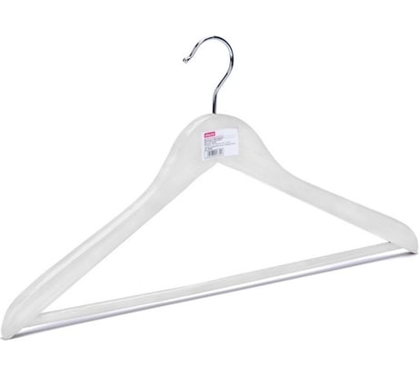 Деревянная вешалка-плечики с перекладиной Attache белая, размер 48-50, 3 шт 808708