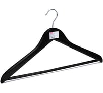 Деревянная вешалка-плечики с перекладиной Attache черная, размер 48-50, 3 шт 808709