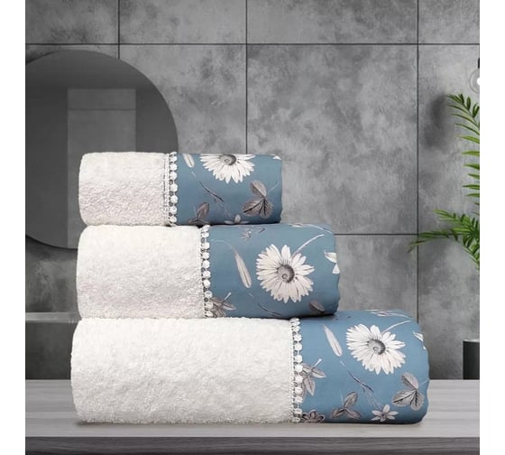 Набор полотенец Arya Home Arya 30x50/50x90/70x140 3 шт., Chamomile Экрю 8680943249340