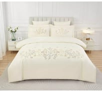 Постельное белье Arya Home Arya Elegant Сатин, с вышивкой, 2 спальное, 200x220, Mellow Кремовый 8680943246806