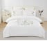 Постельное белье Arya Home Arya Deluxia Сатин, с вышивкой, 2 спальное, 200x220, Amarilla Белый 8680943246875 1