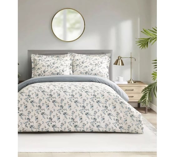 Постельное белье Arya Home Arya Simple Living Сатин, семейное, 160x220, Eva Cветло-голубой 8680943243706