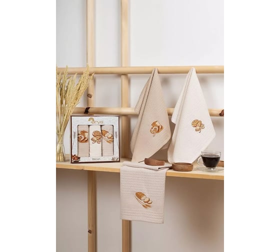Набор кухонных полотенeц Arya Home Arya 40x60 см, 3 шт., Bread 8680943250391 1