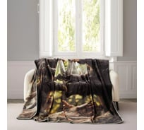 Плед Arya Home Arya с принтом, 200x220, Bear Family Черный 8680943247377