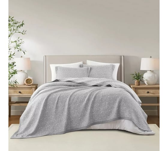 Покрывало Arya Home Arya хлопковое, 220x240, Crenate Серый 8680943245908