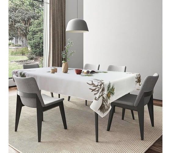 Скатерть Arya Home Arya 160x160 см, Deer Белый 8680943244550 1
