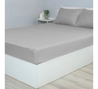 Простыня на резинке 90x200x30 СЕРЫЙ Selena 4670164818061