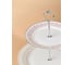 Двухъярусное блюдо для сервировки из костяного фарфора Arya Home Arya Carmine Белый, Красный 8680943243270 2