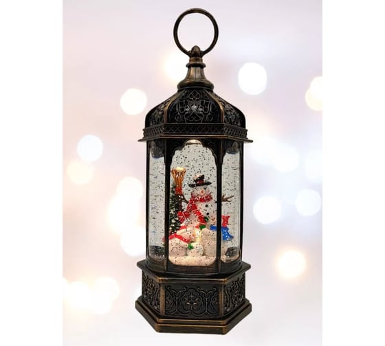 Рождественский снежный шар Arya Home Arya Snowman 13x13x30 Античное Золото 8680943247155