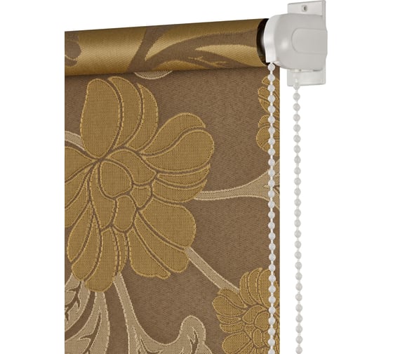Миниролло ПраймДекор Bloom монохром коричневый, 57х170 см 23057130