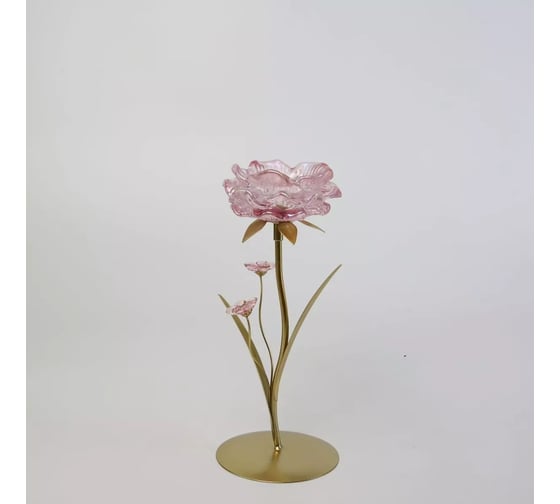 Декоративный подсвечник Arya Home Arya Fleur 11x10,5x25 см, Розовый 8680943246721