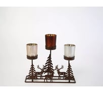 Декоративный подсвечник Arya Home Arya Trio 24,5x7,5x22 см, Темно-коричневый 8680943246646