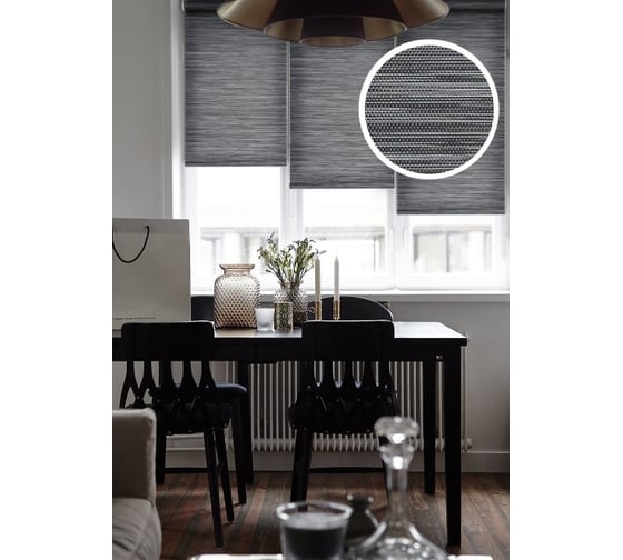 Рулонная штора Эскар Loft черный, 130х160 см 8263130160