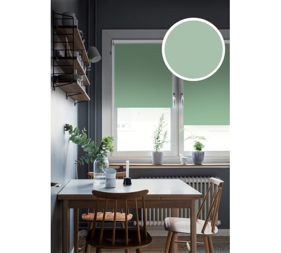 Рулонная штора Эскар Blackout LUX цвет изумруд 98x170 см 81743098170
