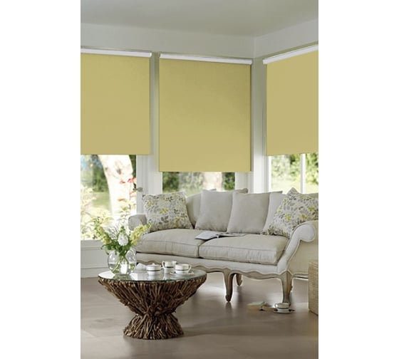 Рулонная штора Эскар Blackout Ролло 160х170 см, ваниль 84021160170 1