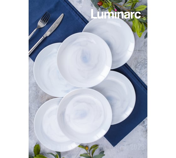 Тарелка десертная LUMINARC DIWALI MARBRE WHITE 19 см Q8815