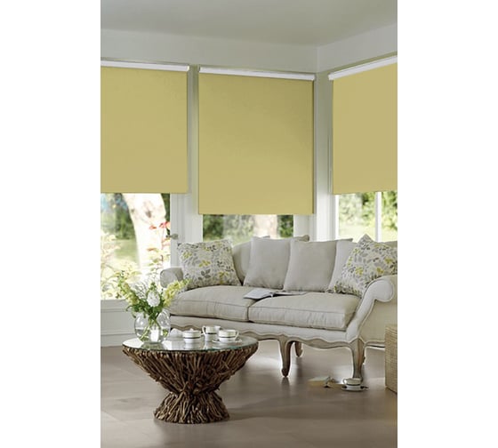 Светонепроницаемое тканевое ролло Эскар ваниль, 130х170 см 84021130170 1