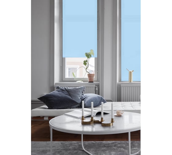 Рулонная штора Эскар Plain голубой, 150х160 см 71103150160