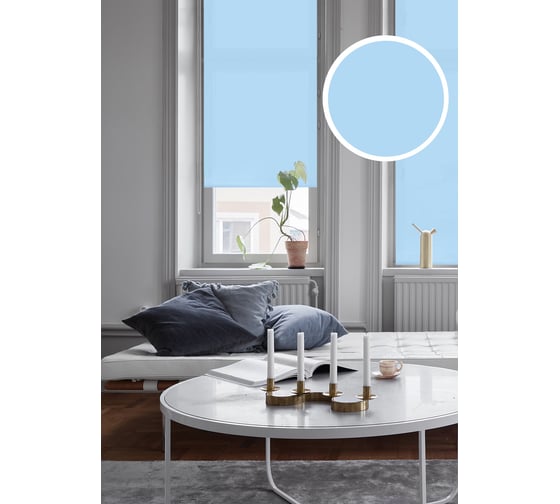 Рулонная штора Эскар Plain голубой, 150х160 см 71103150160