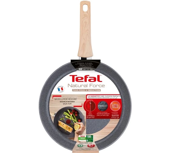 Сковорода TEFAL Natural Force G2660772 круглая 30 см покрытие Mineralia + non-stick ручка несъемная без крышки 1933744