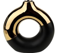 Ваза Миленд декор керамика Золотистый минимализм черная d 45 mm h 20 см 071048