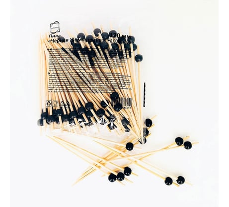 Пики для канапе бамбуковые Жемчужина Чёрная 12 см 100 шт. КП, 138292 ОФИСМАГ 700675