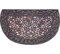 Коврик придверный DOMCRAFT КАМЕШКИ WELCOME 89х56см CW8956