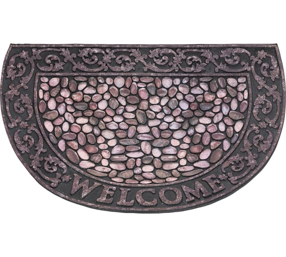 Коврик придверный DOMCRAFT КАМЕШКИ WELCOME 89х56см CW8956