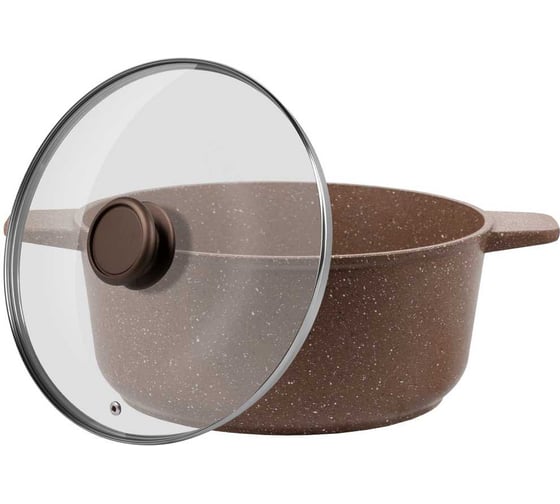 Кастрюля MAUNFELD CARMEL из литого алюминия, со стеклянной крышкой, 22 см, 3 л MF22CRM01CR