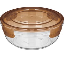 Контейнер для продуктов Idiland Lock круглый 1,35л с защелками (коричневый транспарент) 231112140/00