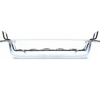 Блюдо для запекания и выпечки PYREX с решеткой, 4 л, овальное + вилка для мяса в подарок 412U-AGO021/ECOM