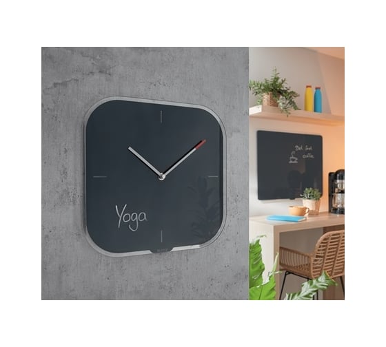 Тихие стеклянные настенные часы LEITZ Cosy серый 90170089