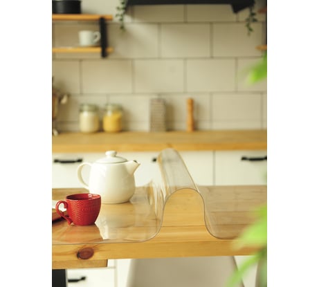 Силиконовая прозрачная скатерть Protect гибкое мягкое стекло, клеенка/пленка ПВХ на стол 120х60x0.05 см 10133