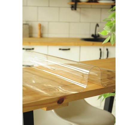 Силиконовая прозрачная скатерть Protect гибкое мягкое стекло, клеенка/пленка ПВХ на стол 120х80x0.05 см 10135