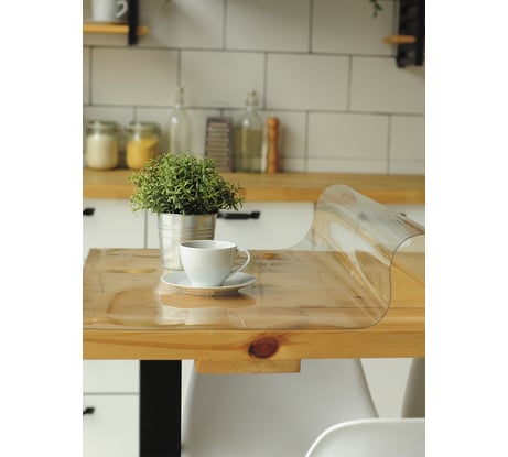 Силиконовая прозрачная скатерть Protect гибкое мягкое стекло, клеенка/пленка ПВХ на стол 110х75x0.05 см 10132