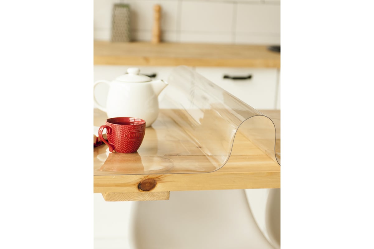 Силиконовая прозрачная скатерть Protect гибкое мягкое стекло, клеенка ...