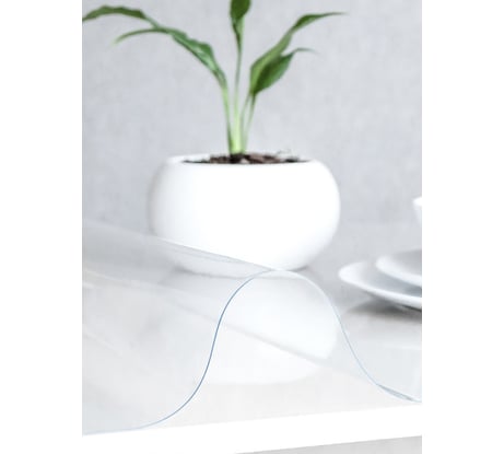 Силиконовая прозрачная скатерть Protect гибкое мягкое стекло, клеенка/пленка ПВХ на стол 120х80x0.07 см 10170